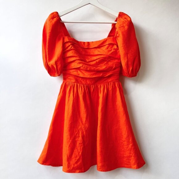 Reformation Zula linen dress, orange , Size 2 - Picture 2 of 8